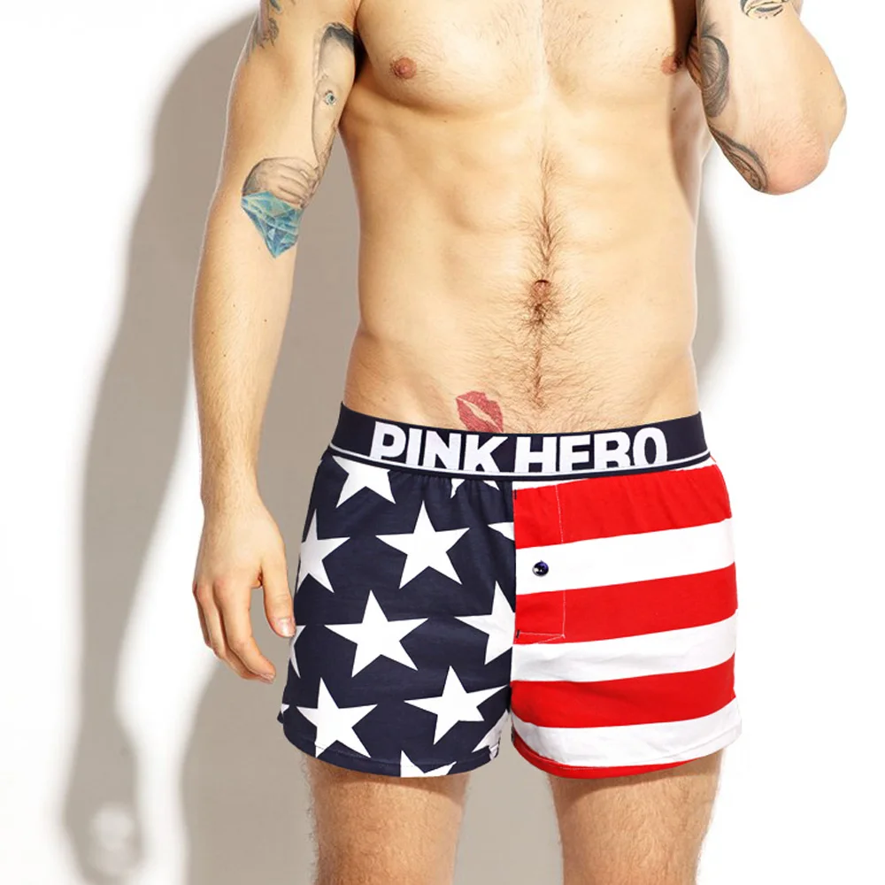 

Pink Heroes Men Underwear Boxers Arrow Panties Boxer with Elastic Waistband Homme Male Trunk Underwear Underpants Men Cuecas