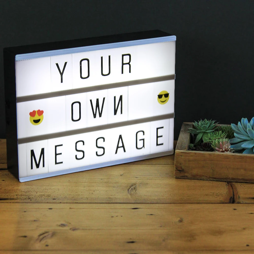 

Premium DIY Free Combination LED Box Night Lamp with Letter Cards A4 A6 Size Night Light Cinematic Light Box