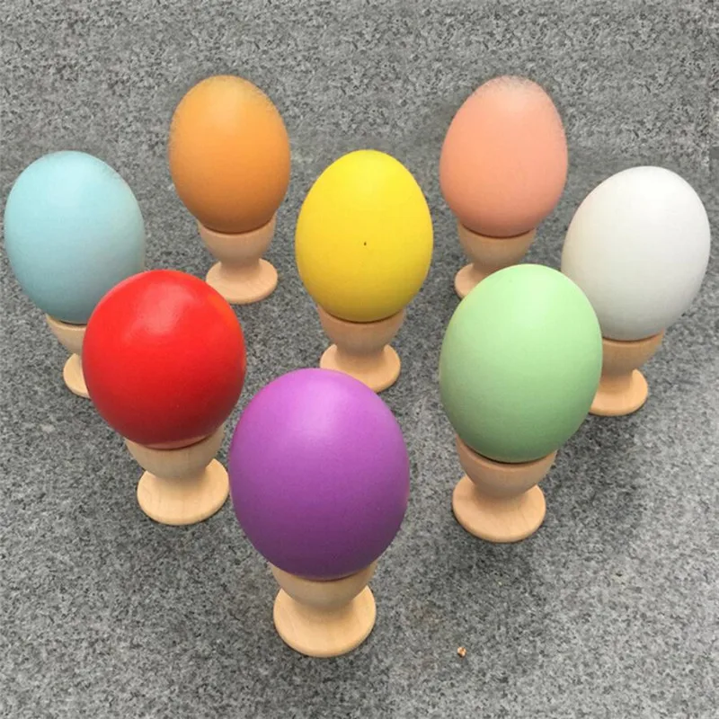 

Color Choice 2017 New Funny Education Kids DIY Painting Wooden Colorful Egg Toy Easter Egg paint drawing gift Toys for children