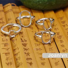 Joanlyn кольцо для 6x7 мм/7x9 мм/9x11 мм/10x12 мм/12x16 мм/13x18 мм овальные кабошоны 925 серебро регулируемое кольцо основание JZ006