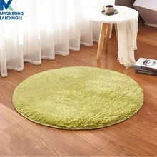 Супер мягкий Шелковый травяной зеленый шерстяной пушистый круглый коврик для помещений современный ковер для шага шелковые коврики коврик для спальни Детский ковер