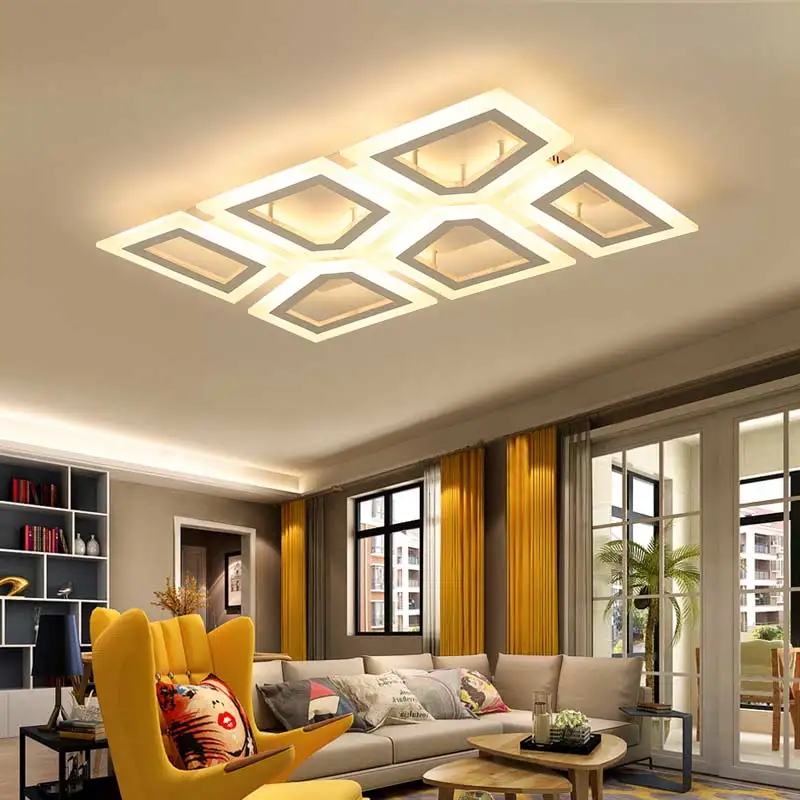 

Modern Led Ceiling Lamp With Remote Control Bedroom Living Room Lights White Decor Home Lighting Metal Acrylic Fixture 110-220V
