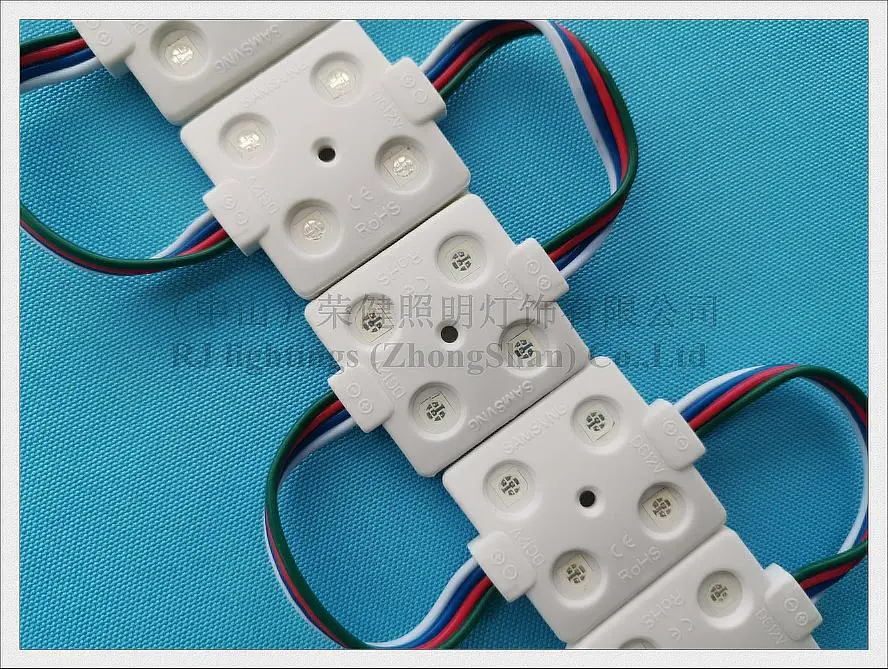 SMD 5050 RGB светодиодный светильник модуль впрыска Светодиодный модуль DC12V 36 мм* 36 мм* 6 мм SMD5050 4 светодиодный 0,96 Вт 80lm RGB CE ROHS