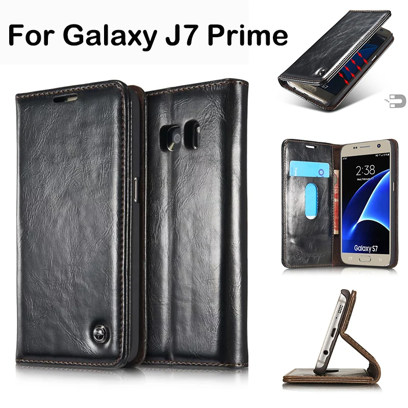 Кожаный чехол для Samsung Galaxy J7 Prime g610f On7 2016 Чехол Оригинальный Роскошный кошелек