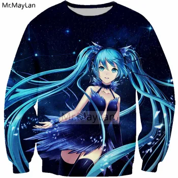 

Harajuku Cool 3D Print Hatsune Miku Galaxy Space Sweatshirts Unisex Hipster Kawaii Streetwear Hoodie Girls Modis Clothes moletom