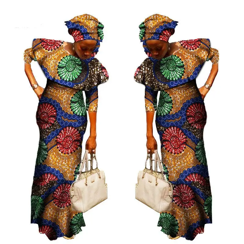 2018-Summer-traditional-african-woman-clothing-o-neck-dashiki-women-bazin-riche-cotton-long-dress-plus