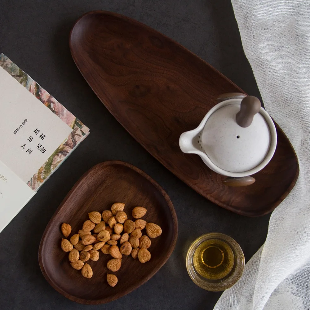 Wooden Entire Dessert Plates Irregular The Afternoon Tea Dishes Solid