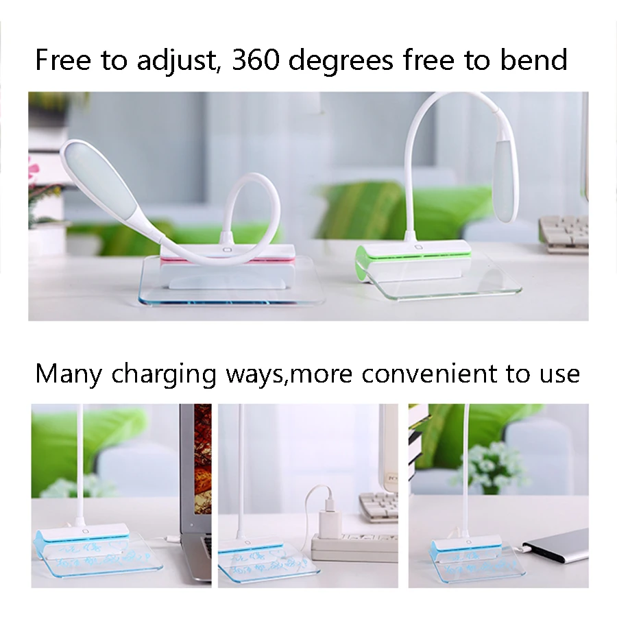  Novelty LED Table Lamp Eye Protection USB Rechageable LED Desk Lamp Touch Switch Reading Light Mess