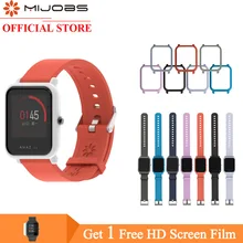 Mijobs 20mm Silicone Wrist Strap Bracelet Wristband Protector Case Cover Bumper for Xiaomi Huami Amazfit GTS Bip BIT Smart Watch mijobs 20mm silicone wrist strap protective case cover plastic pc shell for huami xiaomi amazfit bip bit pace lite smart watch