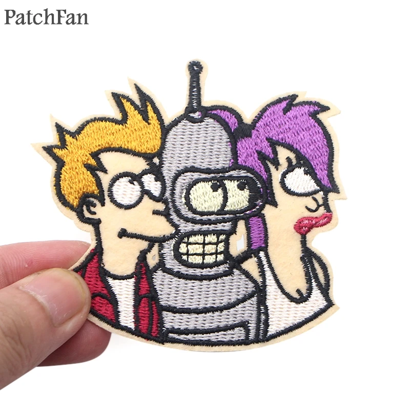 Patchfan Futurama письмо Железная на футболке одежда вышитые патчи для DIY одежды куртка сумка Джерси значки-наклейки A1206