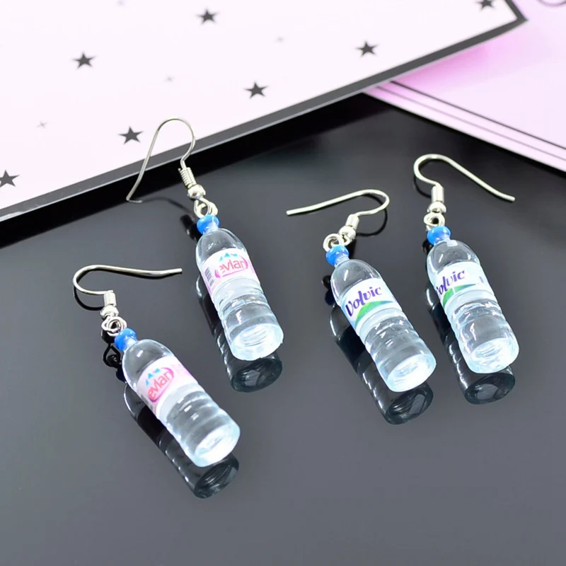 Handmade Creative Simulation of Mineral Water Bottles Earrings Cute Earrings Womens Drop earrings Wholesale