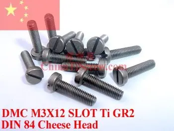 

Titanium screw M3X12 DIN 84 Cheese Head Slotted Driver Ti GR2 Polished 25 pcs