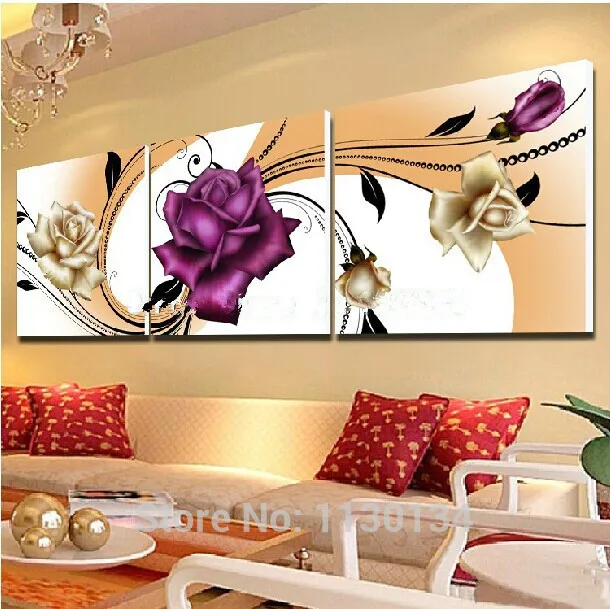 

painting by numbers Triptych flowers diy diamond painting home decoration resin square drill and rhinestone embroidery CX261