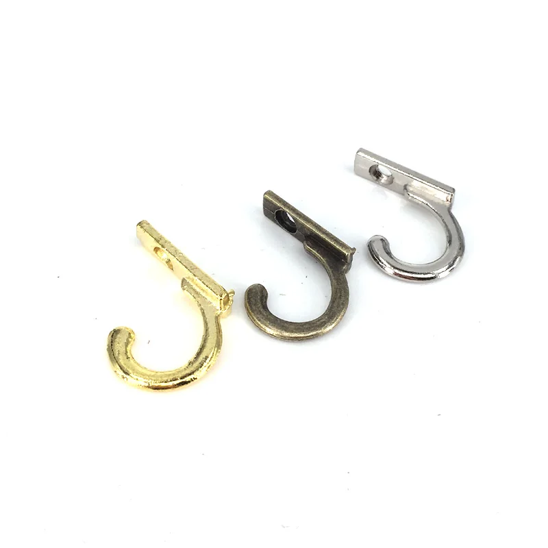 

10Pcs 8*22*21mm Mini Size Single Hook Wall Mounted Retro Cloth Hanger for Coats Hats Towels Keys Hooks