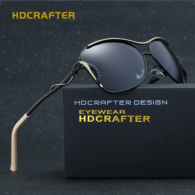 Женские солнцезащитные очки кошачий глаз HDCRAFTER поляризационные брендовые