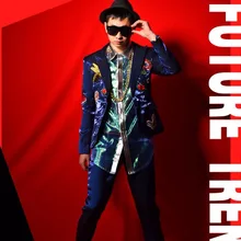 Новые облегающие костюмы, певец из ночного клуба DSDJ темно-синий вязаный свитер большой бар сценическая одежда для выступлений костюмы! M-5XL