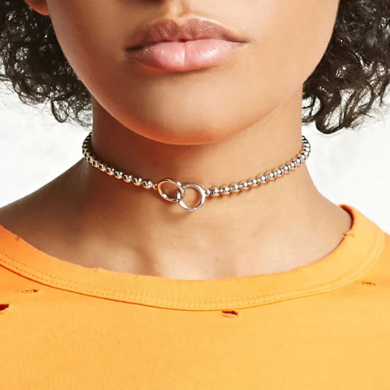 

Newest fashion jewelry accessories Bohemia Handcuffs shape chain Tattoo choker necklace for couple lovers' N438
