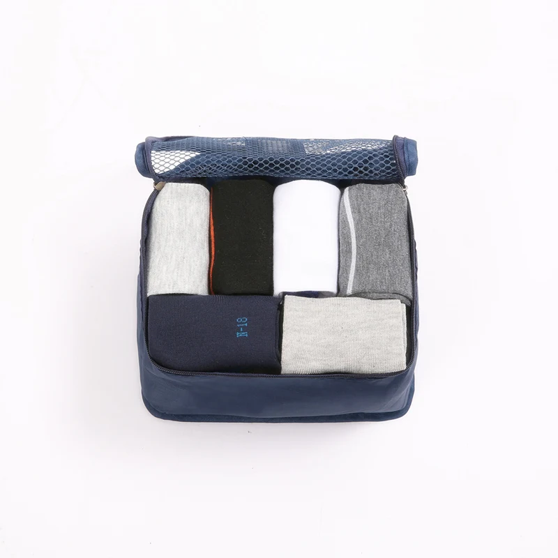 RUPUTIN New 6PCS/Set High Quality Oxford Cloth Ms Travel Mesh Bag In Bag Luggage Organizer Packing Cube Organiser for Clothing