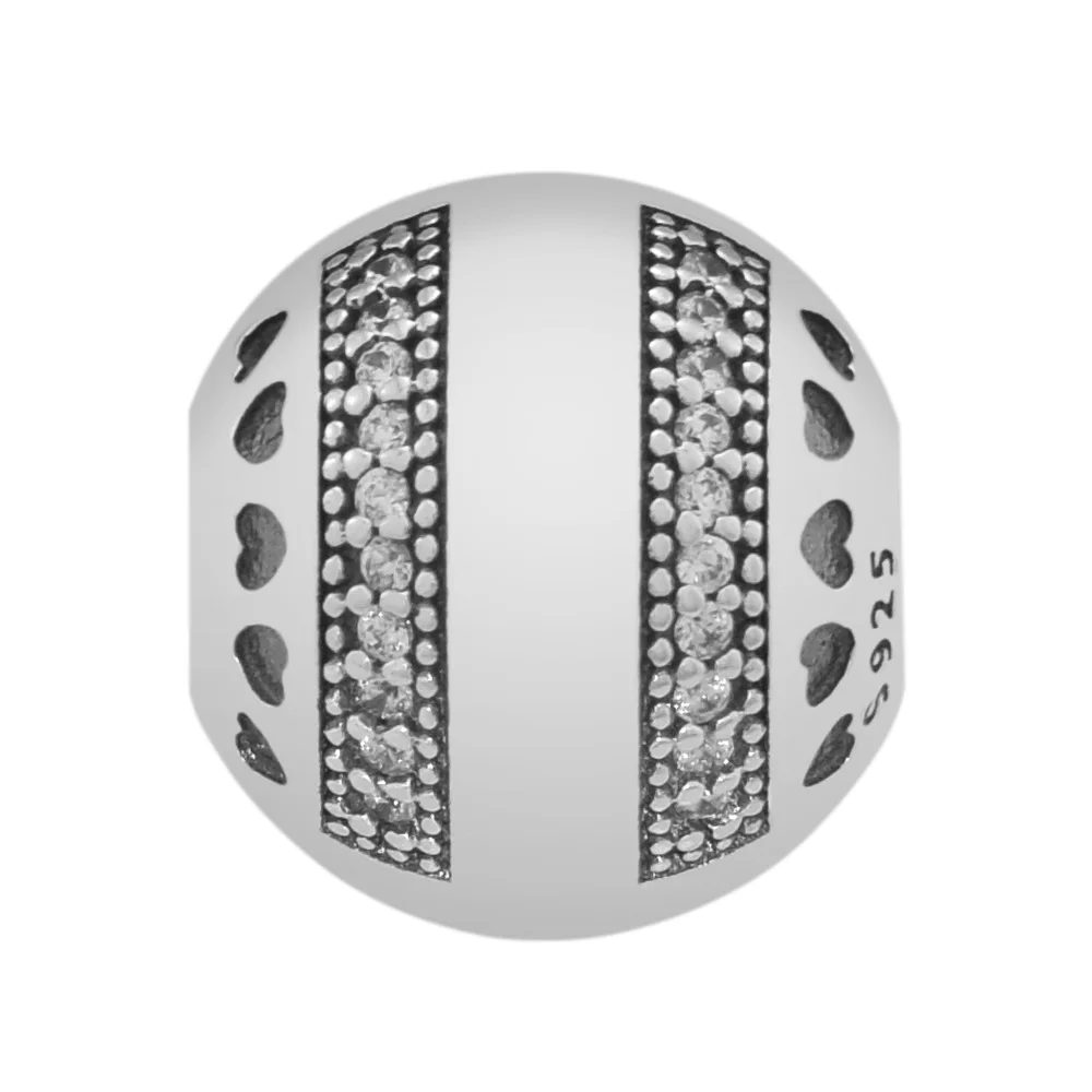

Pandulaso Logo Hearts Clip Silver Charm Fit 925 Sterling Silver Jewelry Bracelets For Woman DIY Beads For Jewelry Making