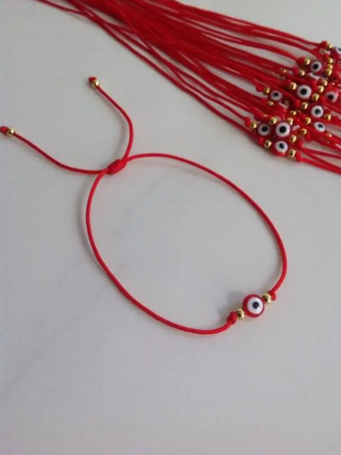 

New Fashion RED GOD Evil eye KABBALAH HAND Made Adjustable Red String Bracelet EVIL Jewelry Kabala Good Luck Bracelet Q13