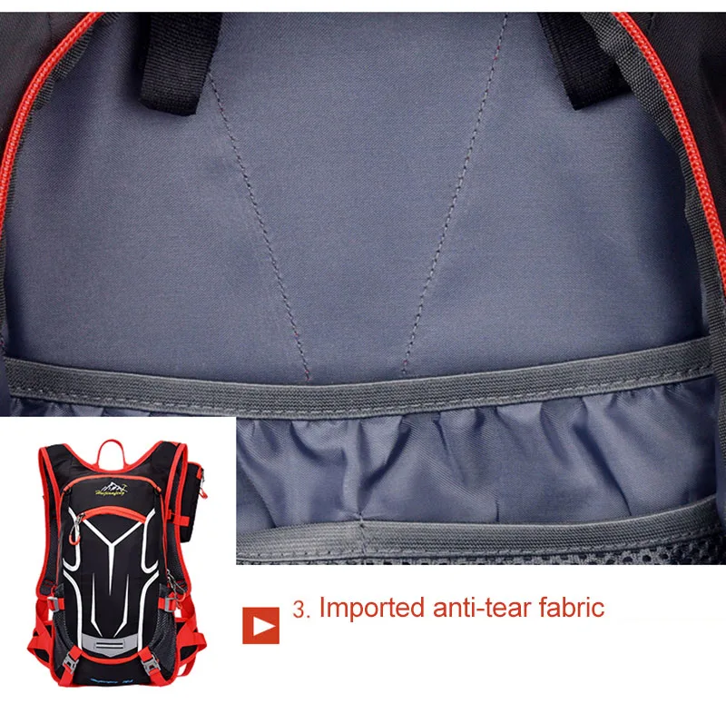 Походный рюкзак, светильник для альпинизма, велосипедная сумка для воды, походные сумки, водонепроницаемая Светоотражающая полоса, рюкзак для верховой езды, велосипедный шлем, сетка