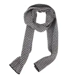 Волнистый вязаный шарф в полоску теплый модный шарф на весну осень зиму TY53