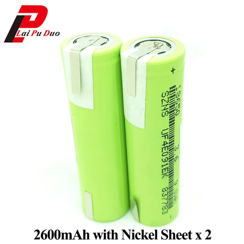 

18650 Battery 3.6V 2600mAh Rechargeable li-ion batteries Nickel Sheet for Power Bank Laptop flashlight Batteria ICR18650