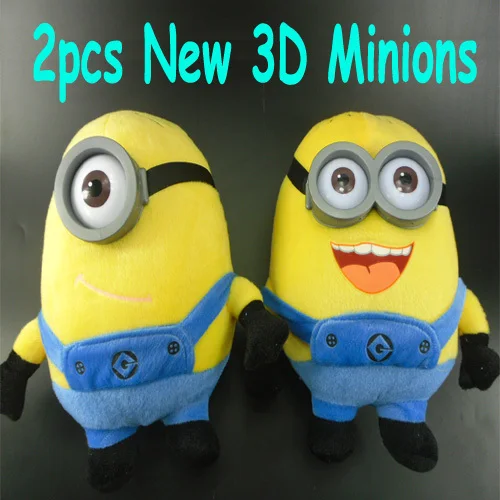 2015 New 2pcs Minions 30CM 3D Despicable ME 2 Minion Dolls &amp Stuffed Toys | Тематическая одежда и униформа