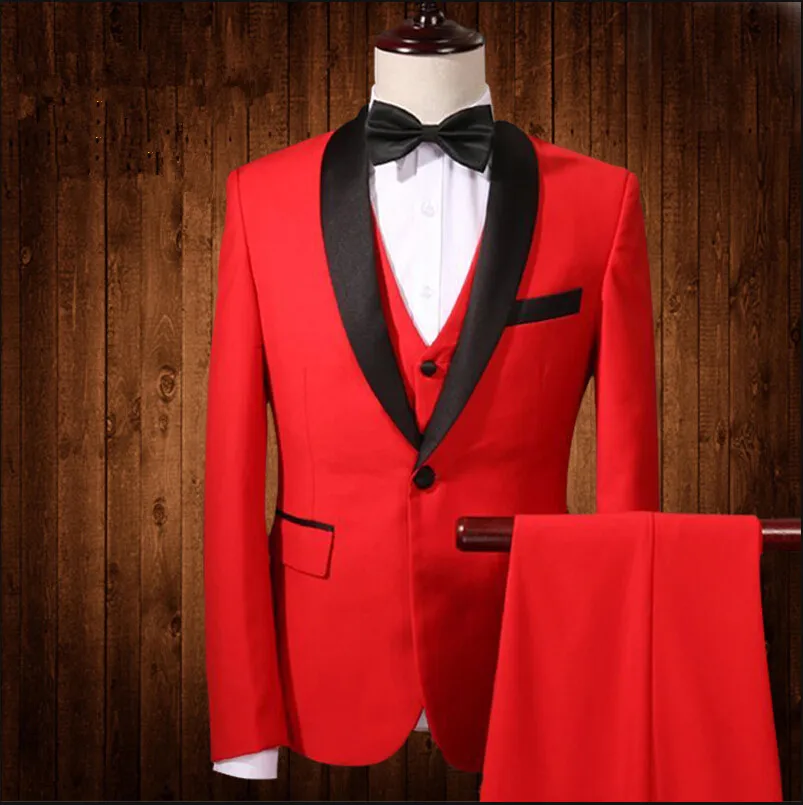 

Jacket+Pants+Vest Brand Wedding Men Suits Blazers Purple Red Groom Slim Fit Suit Male Tuxedos Prom Business Formal Men Suit