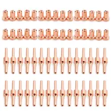 60 шт. Красный медный удлиненный плазменный резак наконечник электроды и комплект сопел Mayitr расходные материалы для PT31 LG40 40A сварочный аппарат для резки Tor