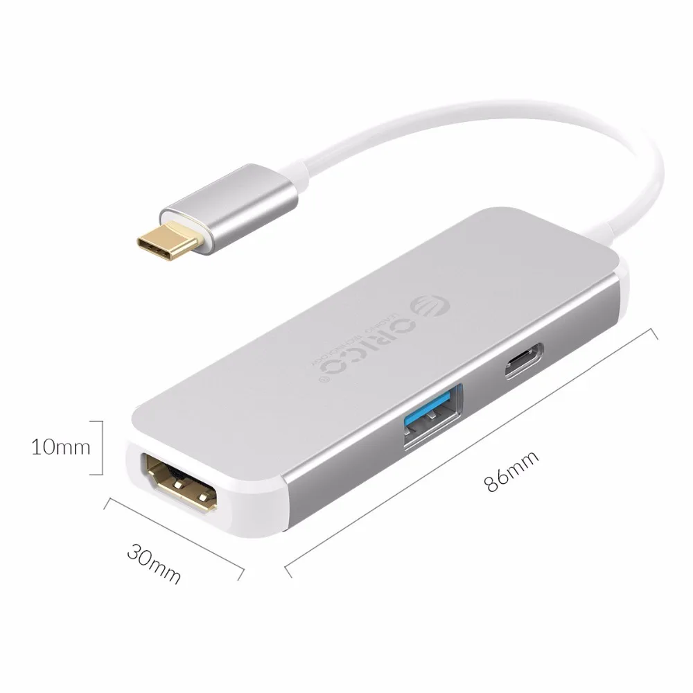 ORICO 3 в 1 USB-C концентратор type-C к HDMI адаптер для MacBook samsung Galaxy huawei mate 20 P20 Pro высокая скорость Тип C USB 3,0 концентратор