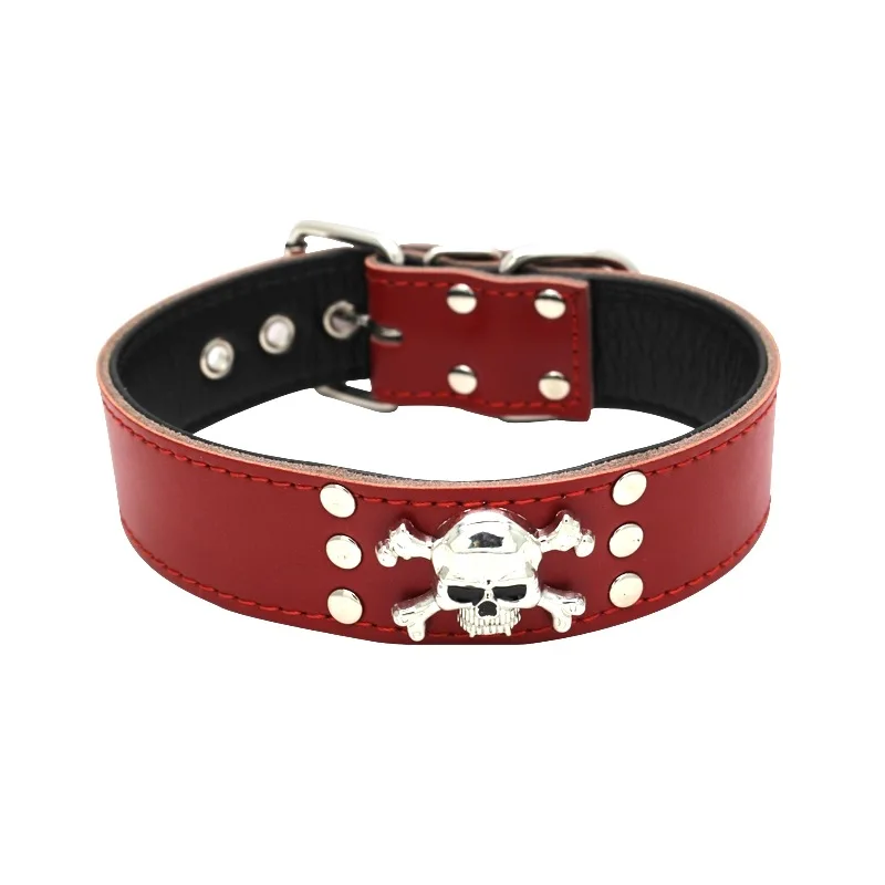 

Genuine leather Spiked Big Dogs Collars Pets Product Necklace Supplies For Belt A Large Dog Collar cuccia cane chiens halsband