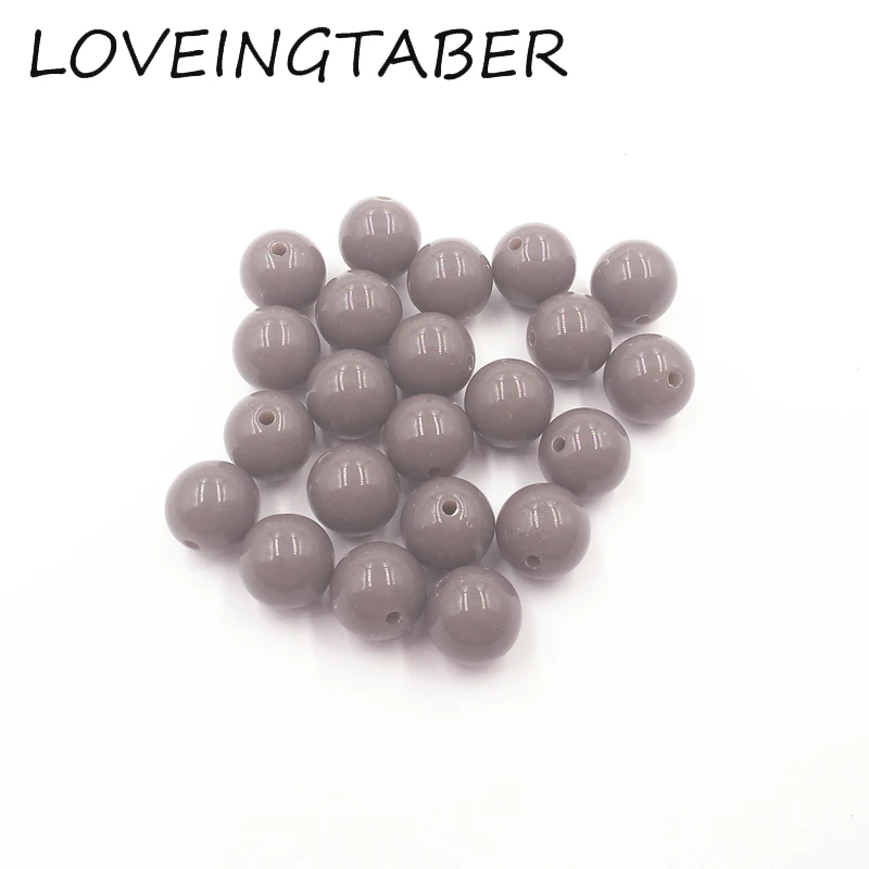 

(Choose Size First ) 10mm/12mm/14mm/16mm/18mm/20mm Purple-Grey (9#) Acrylic Solid Beads For DIY Necklace Bracelet Making