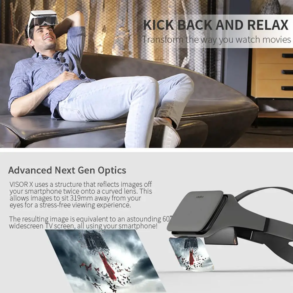 Продажа Козырек X увеличитель для экрана телефона с креплением на голову HD проектор умный телефон Увеличенный экран усилитель кино устройство стер...