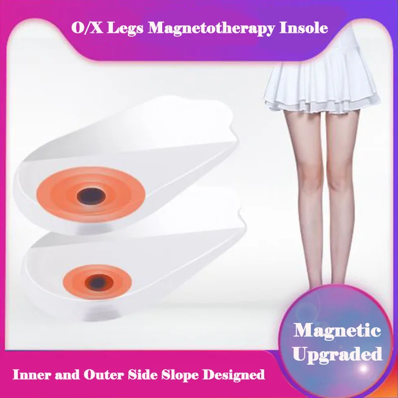 

1 Pair Magnetotherapy Correction Insole for O/X Legs Flat Foot Varus Foot Corrector Silicone Pads Orthotic Straighten Thigh