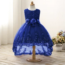 Платье для девочек нарядные платья без рукавов голубое свадебное платье с цветочным узором для девочек-подростков vestido de festa infantil para menina ropa