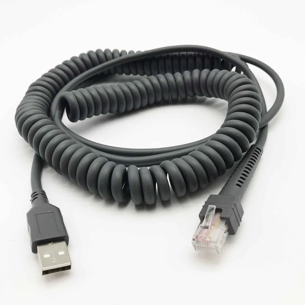 

New Brand USB Cable Coiled 15ft for Symbol Barcode Scanner ls2208 ls4208 ls3408 DS6707