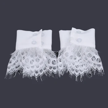 

New Coat Sweater With Accessory Fake Cuffs For Ladies Women Warm Soft Gloves Fashion Handmade Universal False Lace Cuff Sleeve