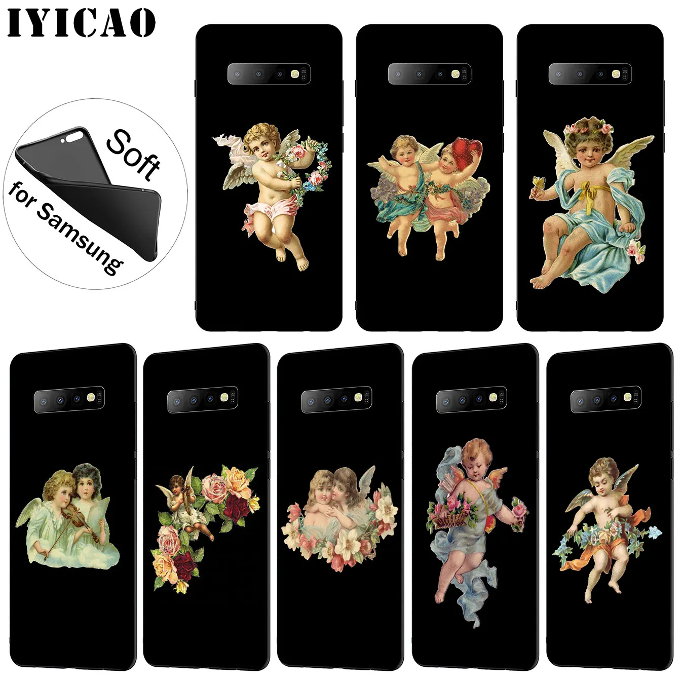 IYICAO винтажный Мягкий силиконовый чехол для Samsung Galaxy S10 S9 S8 Plus S6 S7 Edge S10e E черный из