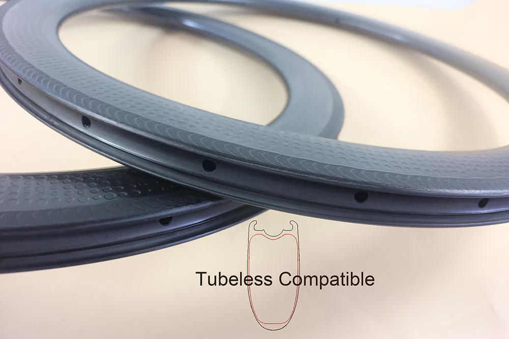 58mm dimpled clincher tubeless compatible road bike carbon rims 26mm wide 12 14 16 18 20 21 22 24 28 32 36 spokes