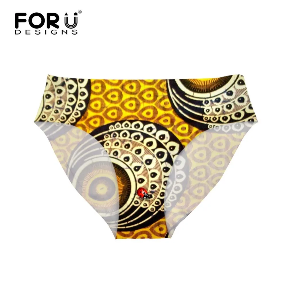 FORUDESIGNS Women’s Panties African Style Golden Color Non trace