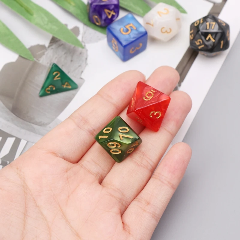 7 шт./компл. многогранные бусины для TRPG настольной игры Подземелья и
