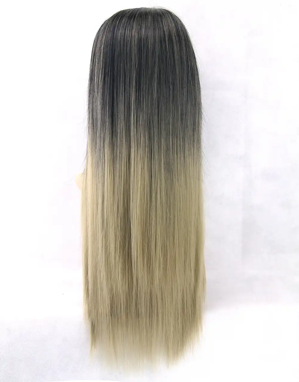 Soowee 6 Color Long Straight Black To Gray Ombre Hair Piece Heat Resistant Fiber Synthetic Hair Cosplay Wigs