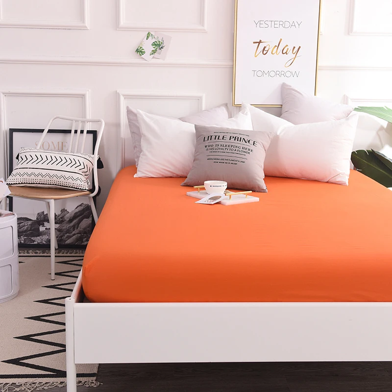 Solstice домашний текстиль, хлопок, простыня на кровать, оранжевая, одноцветная, наматрасник, Твин Кинг, одиночный, двойной, на заказ, размер 180*220