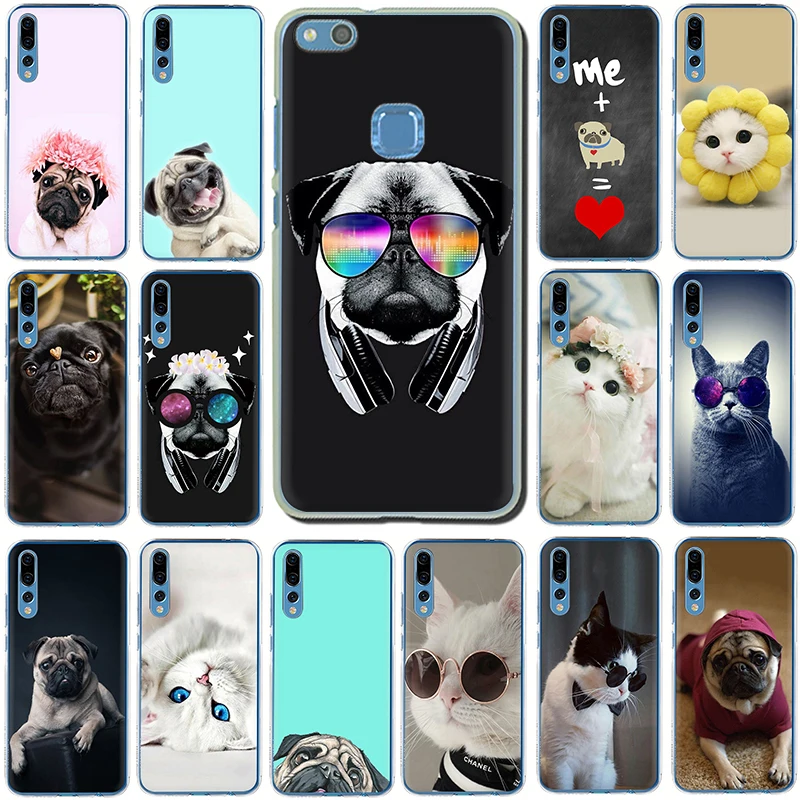

Pug Cute Cat with Glasses Pattern Hard phone case for Huawei Honor 6A 6C 7A Pro 7C 7X 8C 8X 8 9 10 Lite Play
