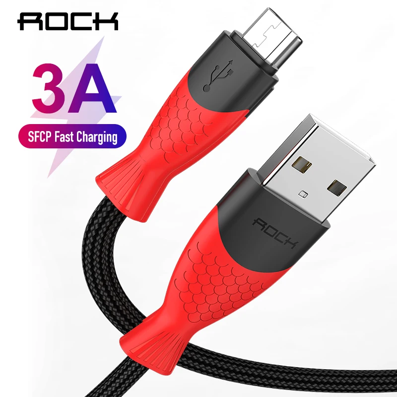 

ROCK USB Cable 3A Nylon Fast Charge USB C Cable Data Cable for Samsung Xiaomi LG Tablet Android Mobile Phone USB Charging Cord