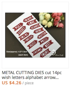 alphabet arrow die cut