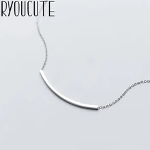 RYOUCUTE Настоящее чистое 925 пробы Серебряное ювелирное изделие длинная простая линия ожерелья для женщин аксессуары колье воротник