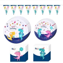 Birthday Party Decor Baby Dinosaur Cartoon Disposable Tableware Dinosaur Cake Topper Chidren's Party Plates/Napkins/Cups/banner Birthday Party Decor Baby Dinosaur Cartoon Disposable Tableware Dinosaur Cake Topper Chidren's Party Plates/Napkins/Cups/banner