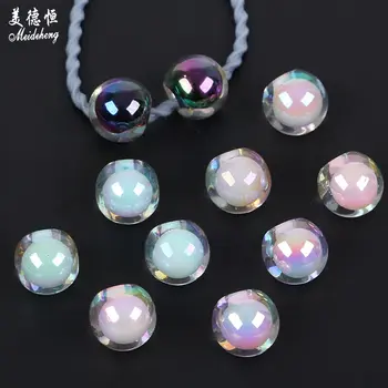 

Acrylic Luxury Round Ball Beads In Beads for Jewelry DIY Making Deviation Hole Beads Kids Gifts Hair Rings Event Gift Accessory